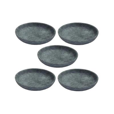 Prato Fundo Pratos para Massa Pedra Sabão Borda Alta 23cm Kit 5 Marrom