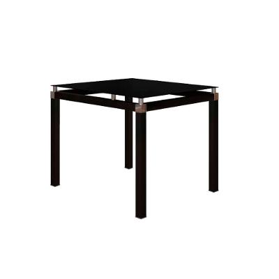 Mesa de Jantar Malva 4 Lugares Quadrada Vidro Preto Artefamol Móveis