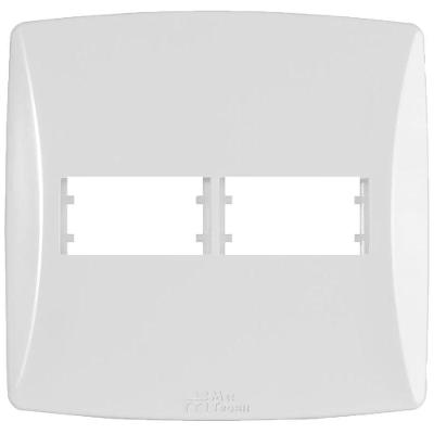 Placa 4x4 2 Postos Separado Horizontal Linha Modular Branco Mec Tronic