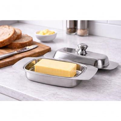 Manteigueira com Tampa Inox Aço Inox Proteção Contra Poeira para Cozinha e Café Inox Fratelli 20CM