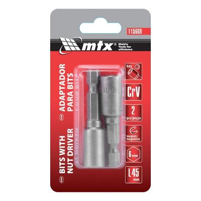 Soquete Magnético 6mm 45mm para Parafusadeira Inox MTX 2 Peças
