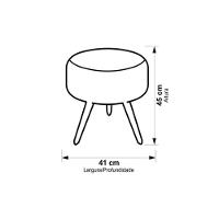 Kit 2 Poltronas Opalas Com Puff Redondo Linho Cinza - 2