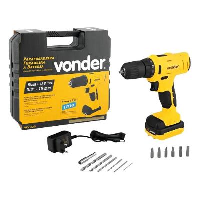 Parafusadeira Furadeira a Bateria Vonder PFV 120 120W Amarelo Bivolt