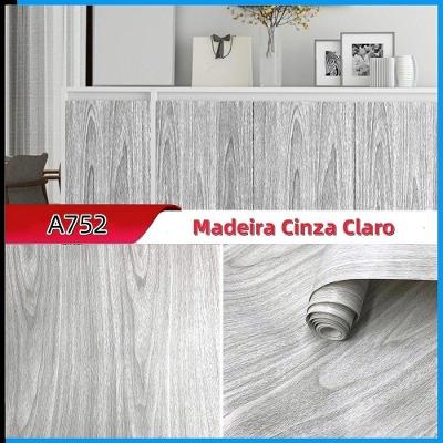 Papel Adesivo para Envelopamento Madeira A752 20M Marrom OEM