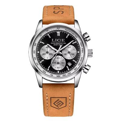 Relógio Masculino Classic 9136 Analógico Couro Luminoso Branco Lige