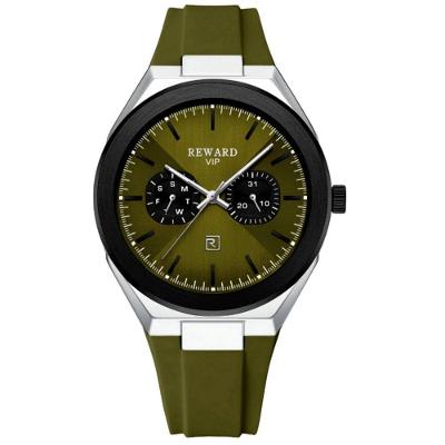 Relógio Masculino Analógico Quartzo Esportivo Pulseira Silicone Verde Megir
