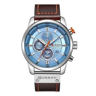 Relógio Masculino 8291 Analógico Pulseira Plástico Azul Claro Curren