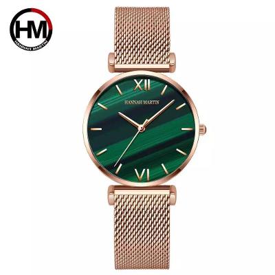 Relógio Feminino HM-1521 Analógico Pulseira Couro à Prova D'água Preto Hannah Martin