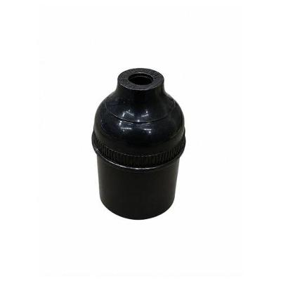 Soquete para Lampadas Padrao E27 Ssoquete com Pino E27 Preto Bipolar com Pino Macico Corpo Nylon