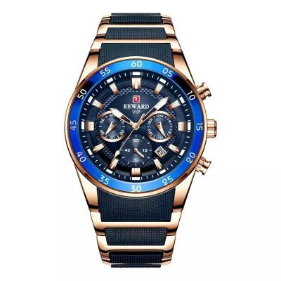 Relógio Masculino Reward 81011 Aço Inox Pulseira Resistente Azul Elashopp