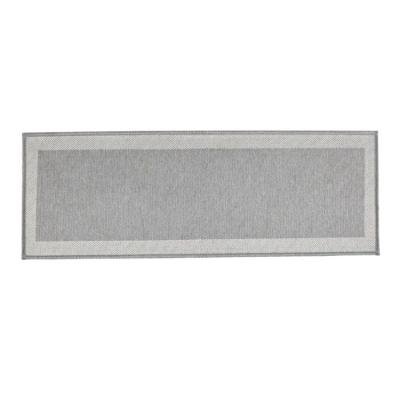 Tapete Passadeira Multi Square Grey-cinza Retangular 100% Poliéster Antiderrapante Cozinha Cinza