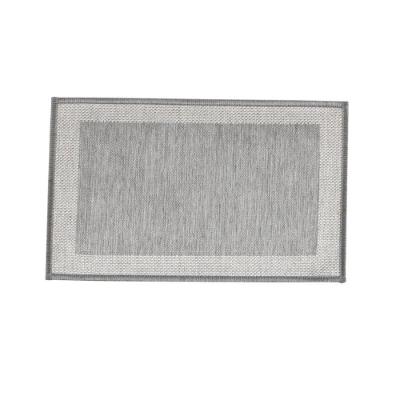Tapete Multi Square Grey-cinza Retangular 100% Poliéster Base Antiderrapante para Cozinha Kacyumara