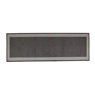 Tapete Passadeira Multi Square Black Retangular 100% Poliéster Base Antiderrapante Cozinha Preto