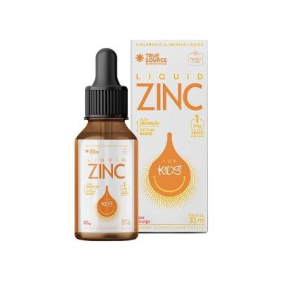 Suplemento Alimentar Líquido em Gotas True Source Liquid Zinc Kids Zinco 1mg por Gota Sabor Morango