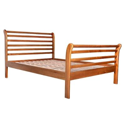 Cama Queen Gôndola Peseira Alta Madeira Maciça Marrom Milani Movelaria