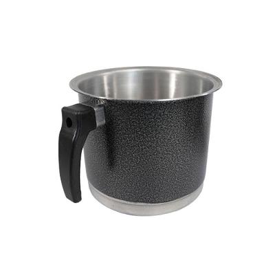 Canecão Fervedor Leiteira Alumínio Repuxado Preto Craqueado 18CM 3,69L Shopmaster
