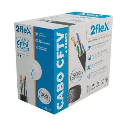 Cabo CFTV UTP CAT5 para CFTV Monitoramento 4 Pares 305M Azul 2 Flex