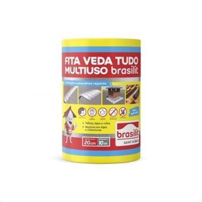 Brasilit Fita Multiuso Auto Adesiva 20cm X 10m Alumínio Revestido