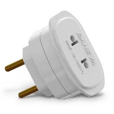 Adaptador de Pino Universal 2 Polos 10A Bivolt Branco Daneva