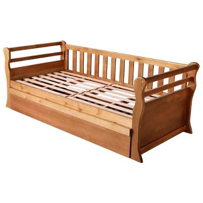 Cama Solteiro com Cama Auxiliar Nathalia Madeira Maciça Marrom Milani Movelaria