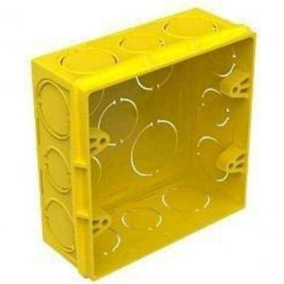 Caixa de Luz 4x4 Quadrada para Instalação Elétrica Embutir Amarelo Amanco