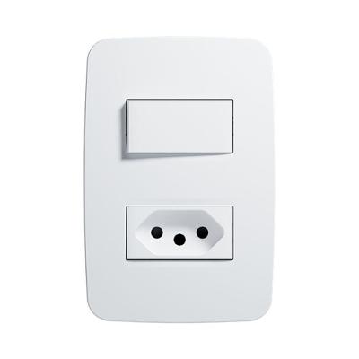 Conjunto de Placas de Proteção Diferencial Residual CJ C-PL 4x2 1Tec Simp+1tom 10A Bivolt