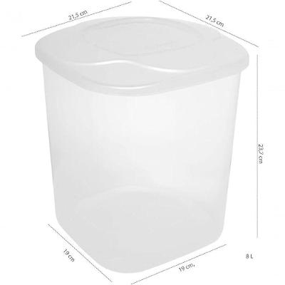 Conjunto de Potes para Mantimento Quadrados Cozinha Plástico Empilhável Cores Jaguar 6 Peças