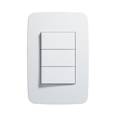Conjunto com Placa 3 Teclas Simples 4x2 Origen para Sistemas de Protecao e Controle Eletrico