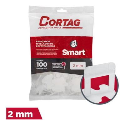 Espaçador Nivelador para Piso e Porcelanato Smart 2,0mm Pacote 100 Peças Cortag