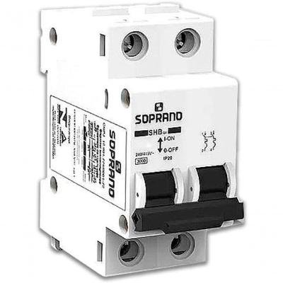 Disjuntor DR Bipolar 25A 30mA Proteção Elétrica IP20 2 Polos Soprano