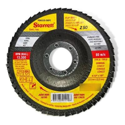 Disco Flap FDS115-50FC Desbaste Eficiente e Acabamento em Metais e Superfícies Variadas Starrett
