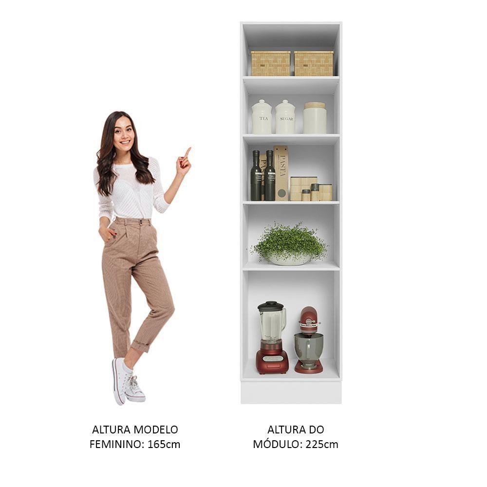 Paneleiro 60 Cm Com Nichos Abertos Para Cozinha Madesa Glamy, Agata, Stella - Branco Branco - 5