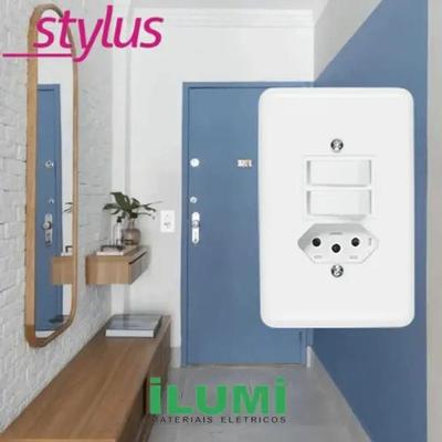 Conjunto de Interruptores e Tomadas Stylus 2 Teclas Simples e 2P+T 10A 250V Branco Ilumi