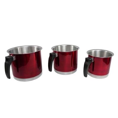 Kit Canecão Fervedor Leiteira Vinho Alumínio Repuxado 14CM 16CM 18CM Aquecimento Rápido Shopmaster
