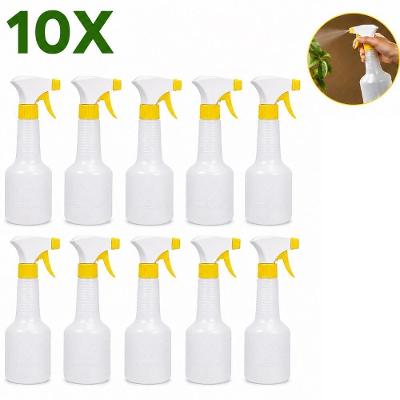 Kit 10 Pulverizador Manual Multiuso Gatilho Anatômico Transparente 500ML Yeet
