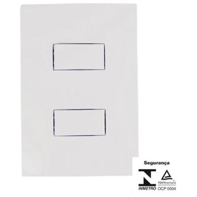 Interruptor Paralelo 2 Teclas com Placa Horizontal 4x2 I9 Branco Ilumi Materiais Elétricos