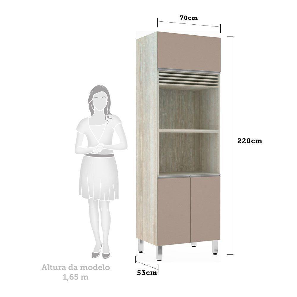 Paneleiro 70cm 3 Portas com Espaço para Forno e Micro-ondas - 2