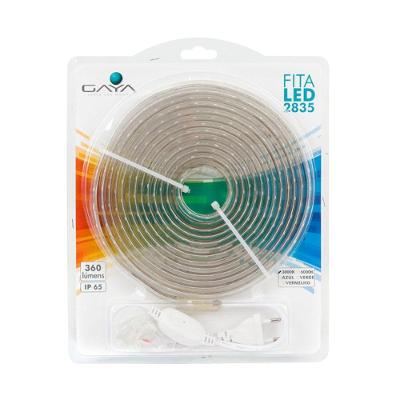 Fita de LED Fita Led 4,8W 220V com Fonte 5 Metros 3000K Gaya Iluminação Decorativa Flexível Branco