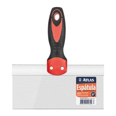 Espátula AT6455 Flexível Aço Inox Cabo Emborrachado Acabamento Drywall Inox Atlas