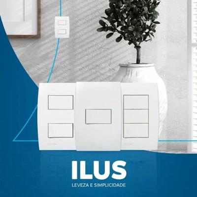 Conjunto Interruptor com Placa 2 Teclas 4x2 Ilus 10A 250V Branco Siemens