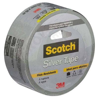 Fita Adesiva Silver Tape Fita Silver Tape 25 Metros X 45mm Scotch Alta Adesao 3M Brasil