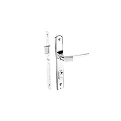 Fechadura Externa Alavanca Estriada 27mm Cromado Popline Porta Ext Soprano