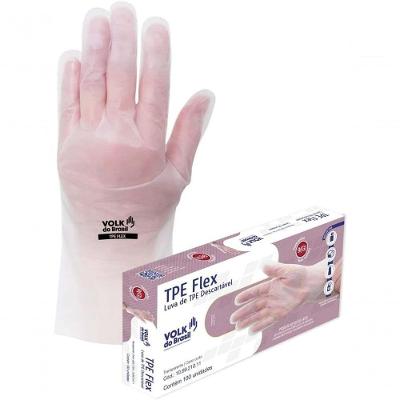 Luva Descartável TPE Flex Tamanho g 100 Unidades Transparente Volk do Brasil