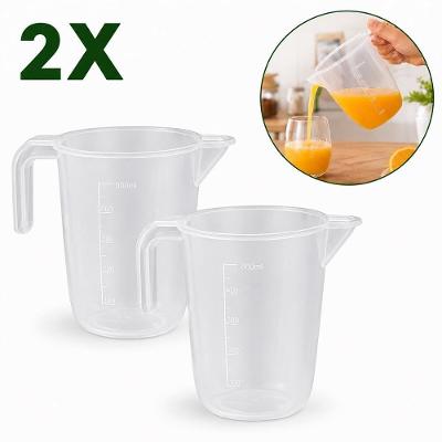 Kit 2 Jarras Graduadas Elloplas Copo Medidor Polipropileno sem BPA para Cozinha 500ML Yeet