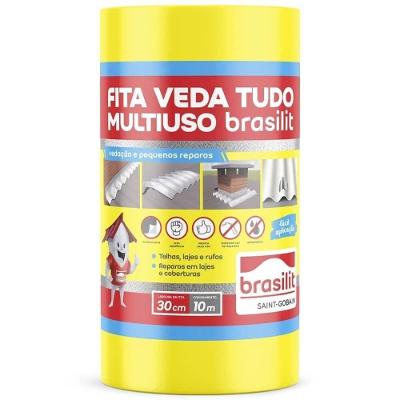 Fita Multiuso Auto Adesiva 30cm X 10 Metros Vedação Isolamento Proteção Alumínio Brasilit