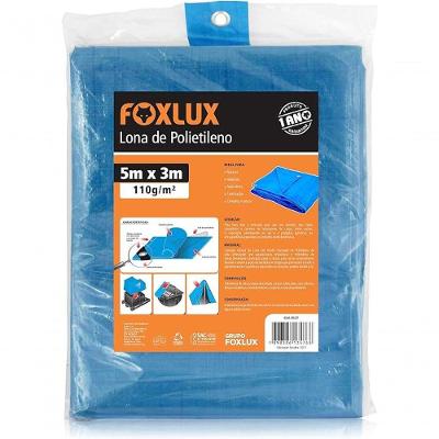 Lona de Polietileno 150 Micras 5m X 3m Impermeavel Azul Foxlux