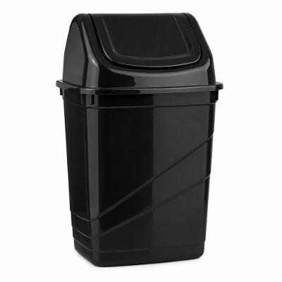 Lixeira Basculante 14L Plastico Sistema Vai e Vem Preto Yeet para Cozinha