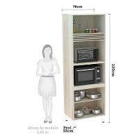 Paneleiro 70cm 3 Portas com Espaço para Forno e Micro-ondas - 3