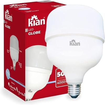 Lâmpada LED Bulbo 50W Bivolt 4000 Lúmens 6500K Fluxo Luminoso Ambientes Comerciais Kian