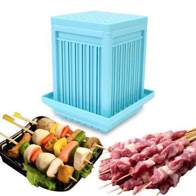 Máquina Formadora de Espetinhos 49 Unidades Plástico de Alta Resistência Churrasco Azul Yeet